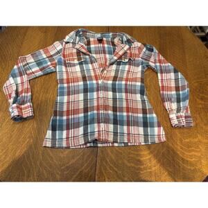 Patagonia Fjord Flannel Shirt Womens 4 Organic Cotton Tartan Plaid Multicolor